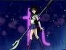Sailor Saturn poses in front of her symbol